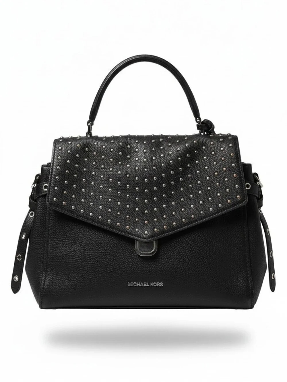 Michael Kors Black Studded Leather Satchel